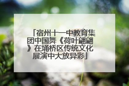 宿州十一中教育集团中国舞《荷叶翩翩》在埇桥区传统文化展演中大放异彩